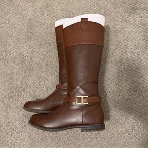 Tommy Hilfiger Girls’ Brown Leather Riding Boots